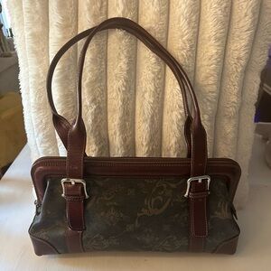 Giudi Leather Shoulder Bag Structured Satchel Italian Designer Handbag